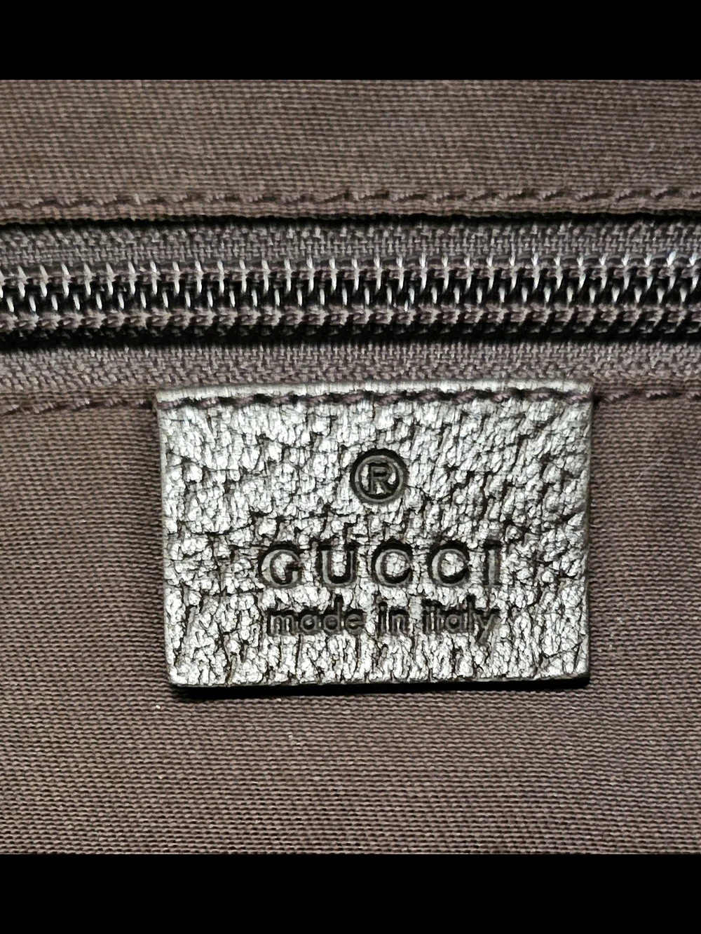 Gucci Beige GG Canvas Backpack with Green and Red Stripe